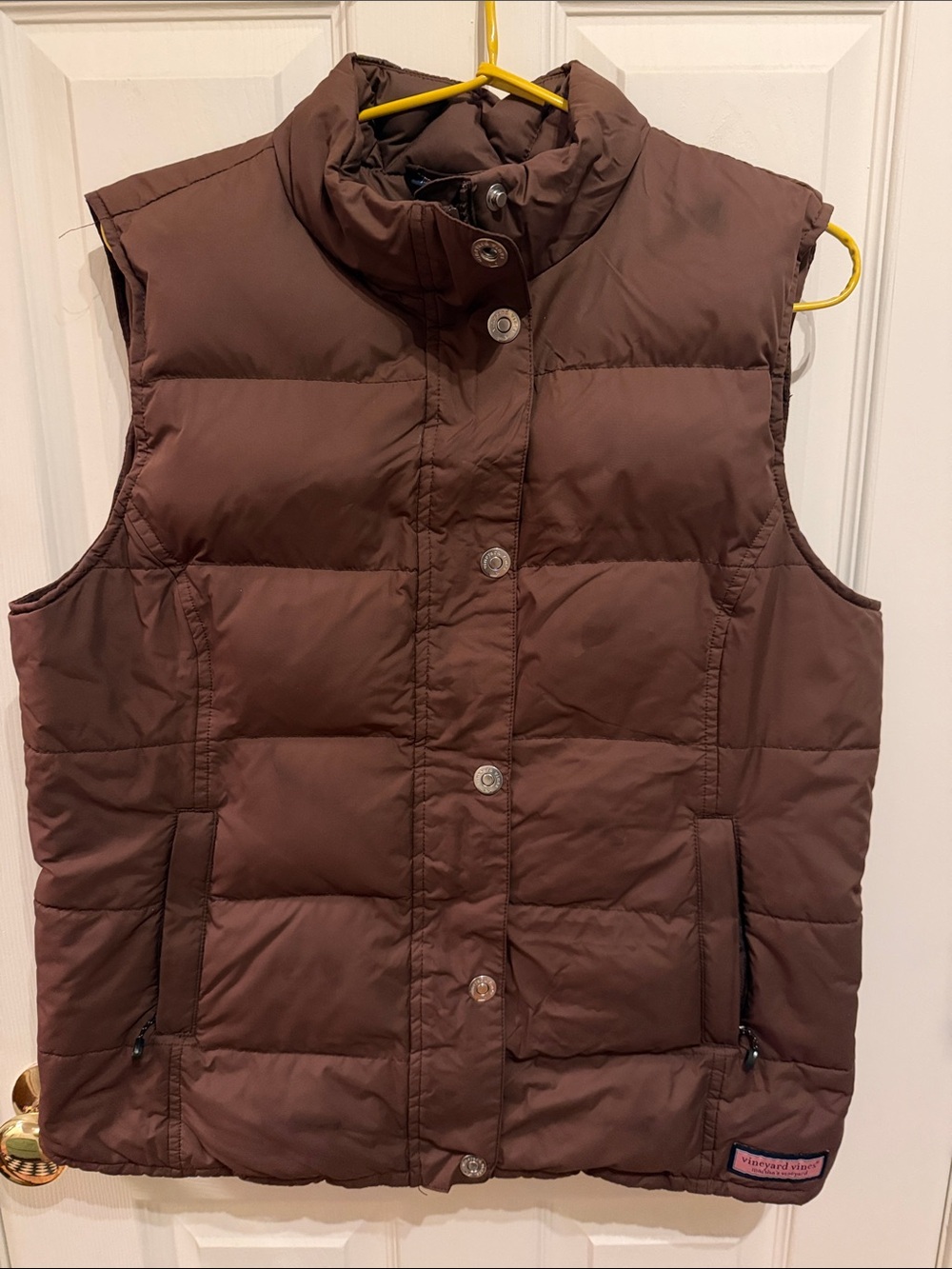 Vineyard Vines Chocolate Brown Quilted Puffer Vest